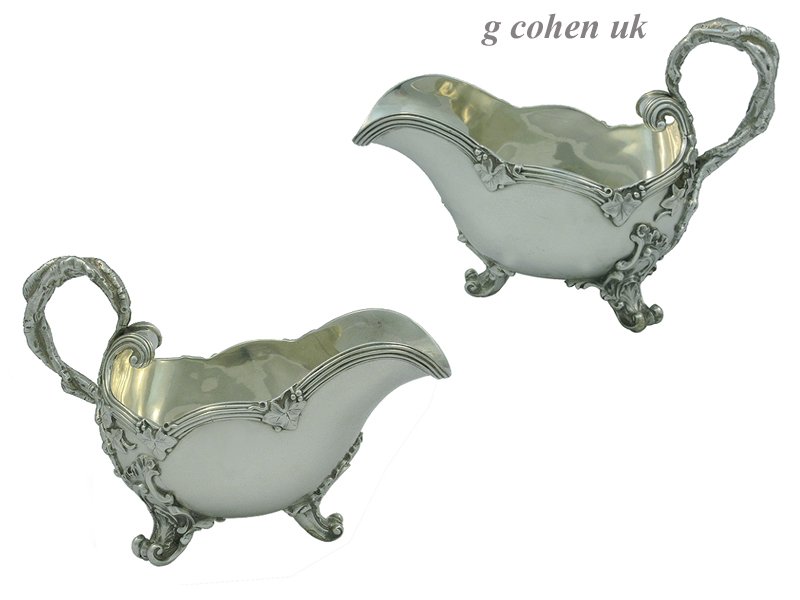 Pair Victorian  Silver Sauceboats London 1845